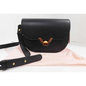 New Coccinelle Dew Black Leather Crossbody Bag